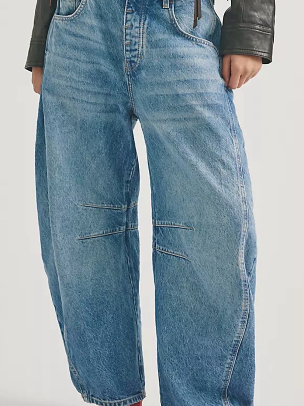Free People Light Blue Wide-Leg Denim Jeans - Picture 2 of 4
